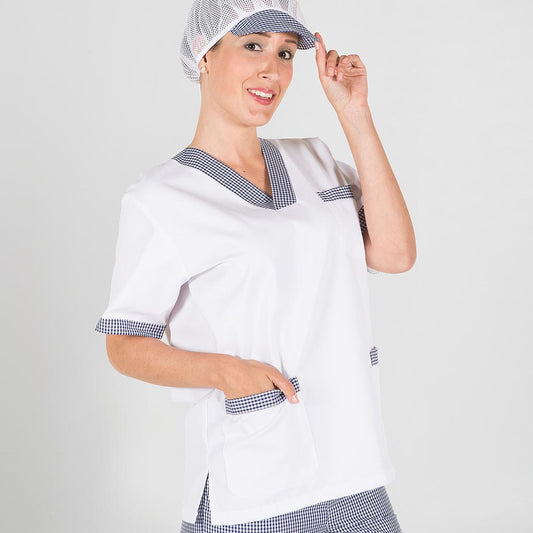 BLUSA SANITARIO MUJER PICO SARGA BLANCA COMBI